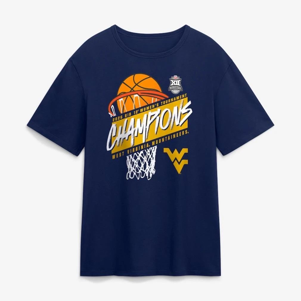 West Virginia Mountaineers 2026 Big 12 Women’s Basketball Tournament Champions Shirt