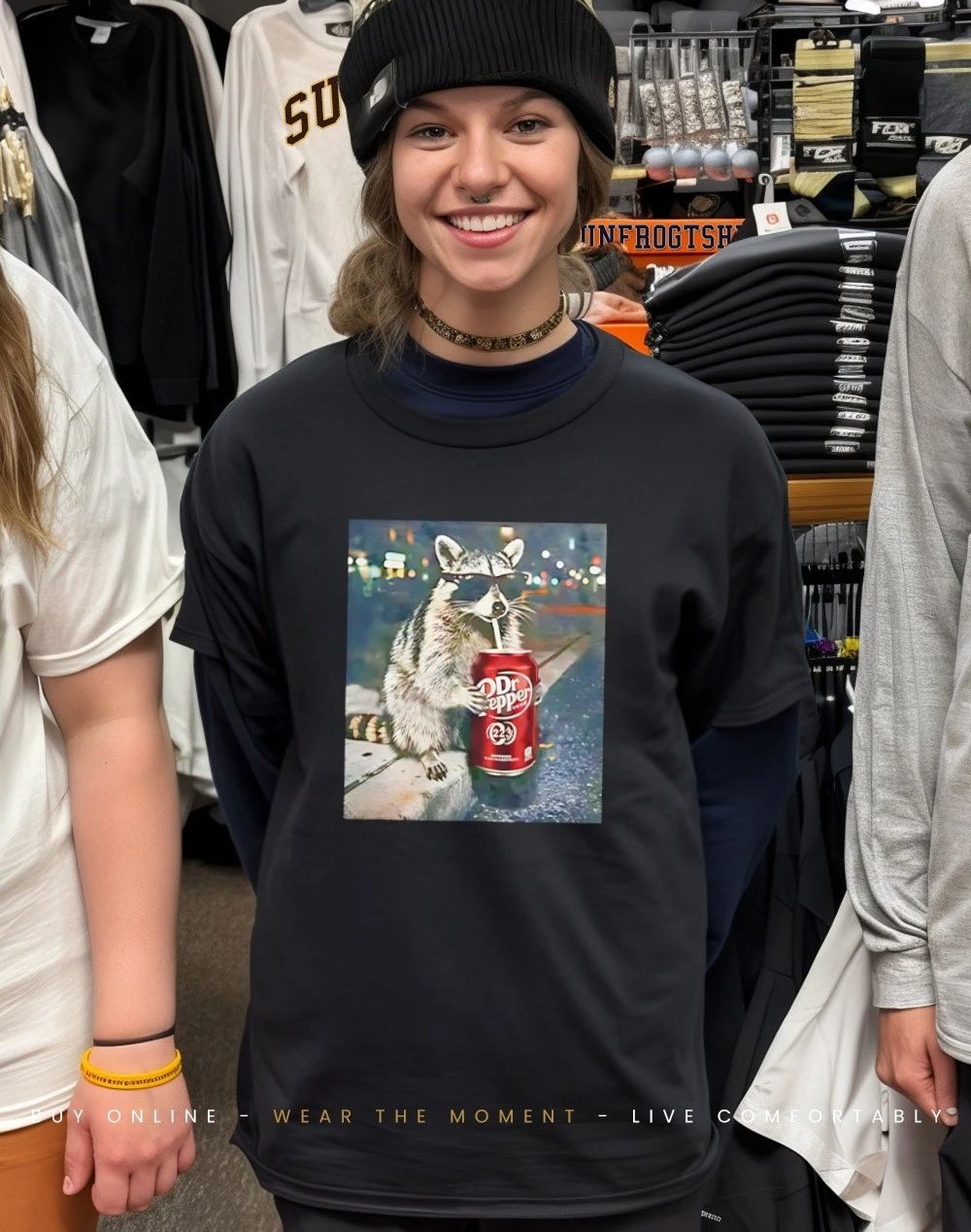 Raccoon Drinking Dr Pepper meme shirt