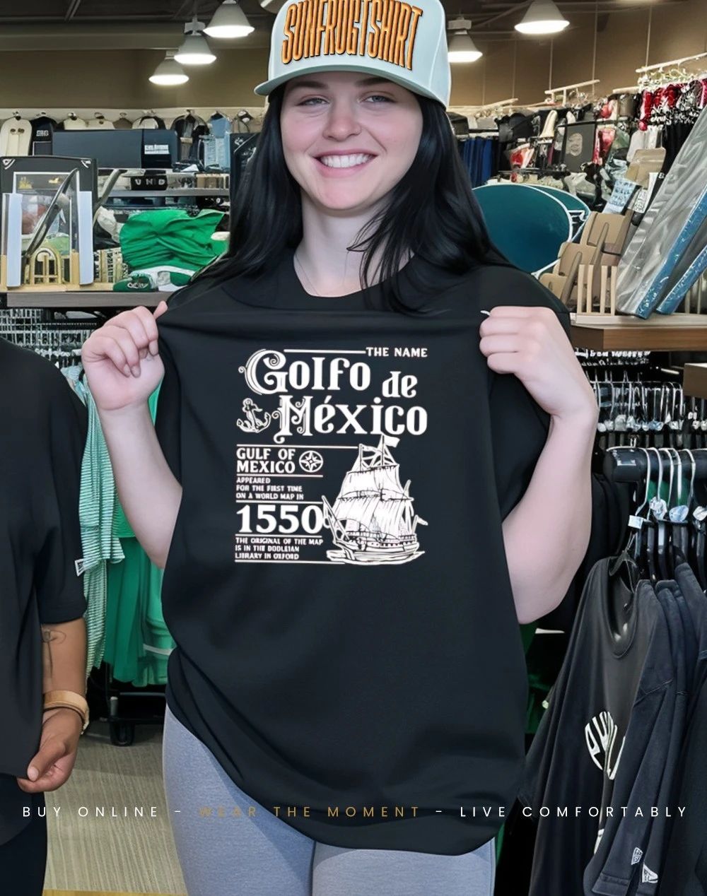 Golfo de México 1550 Historical Nautical Map shirt