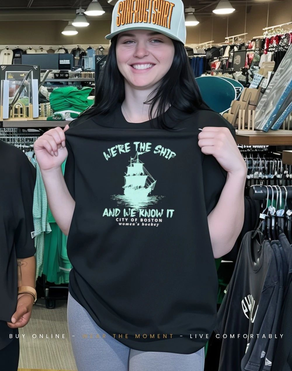 We’re The Ship and we know it city of Boston women’s hockey shirt