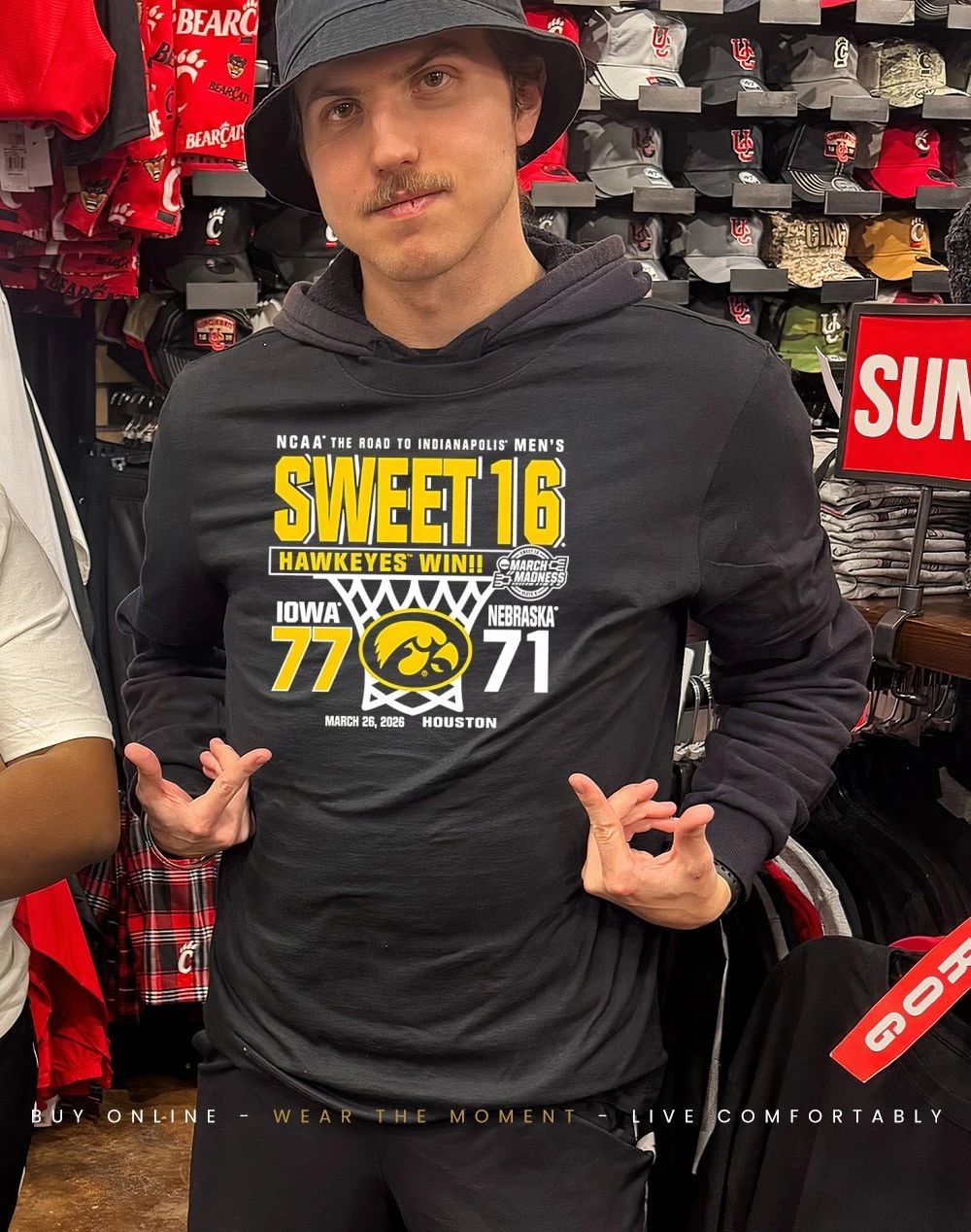 Iowa Hawkeyes 2026 Men’s Basketball Sweet 16 Score vs Nebraska Cornhuskers shirt