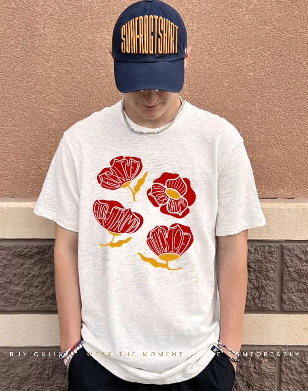 Red Poppy Floral Fuck Trump Subtle Anti Trump shirt