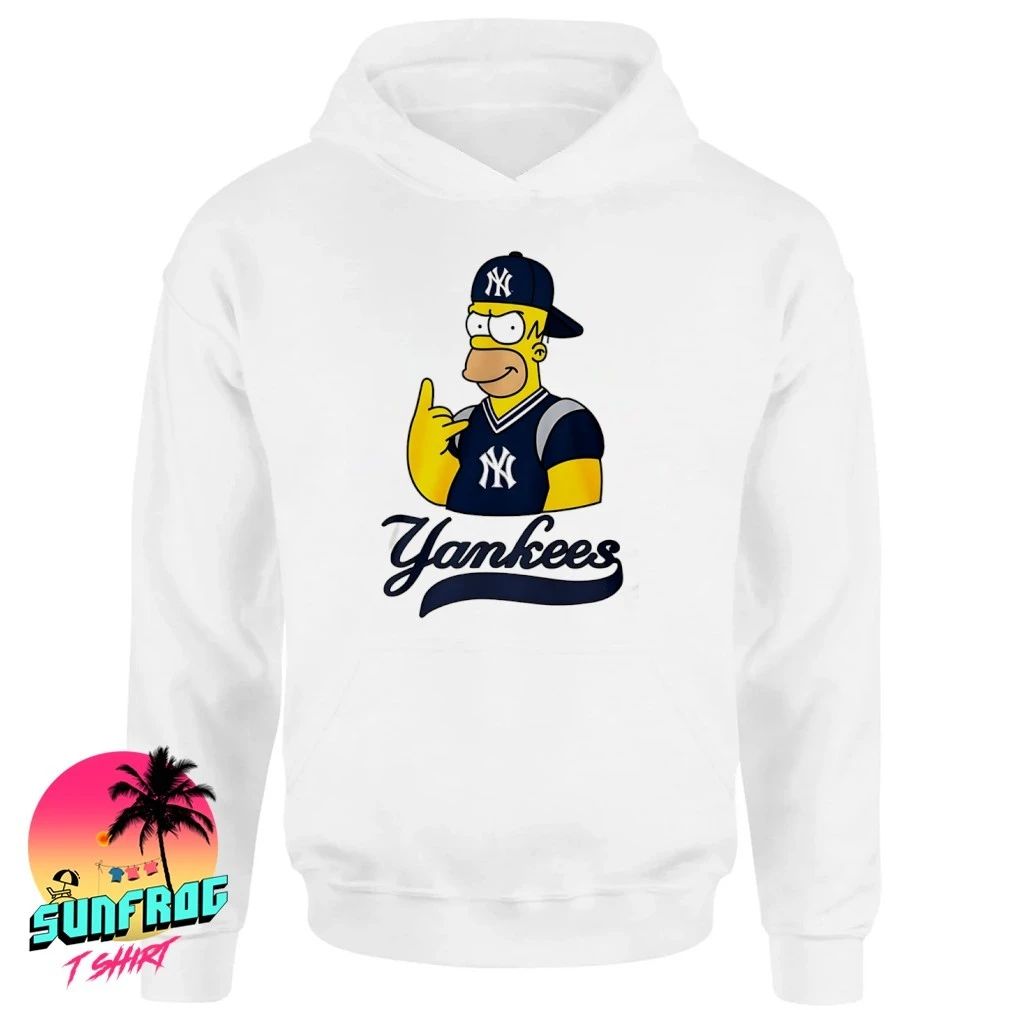 The Simpsons x New York Yankees player rock hand shirt
