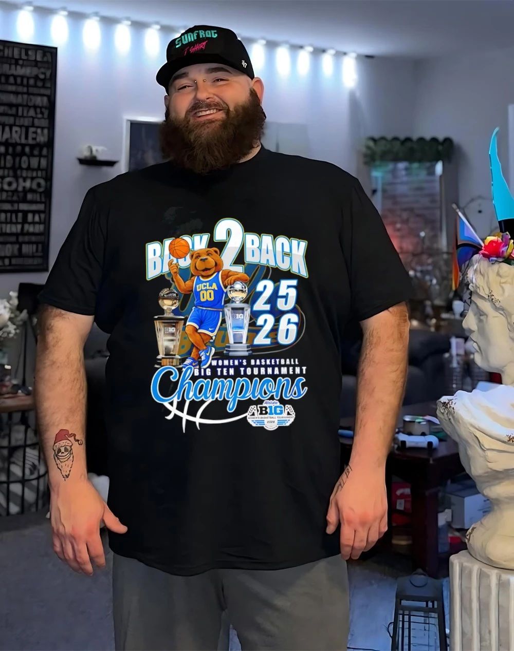 Ucla Bruins back 2 back 2025-26 Women’s Basketball Big Ten Tournament Champions mascot shirt