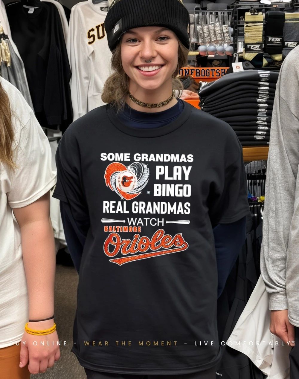 Some grandmas play Bingo real grandmas watch Baltimore Orioles diamond heart shirt