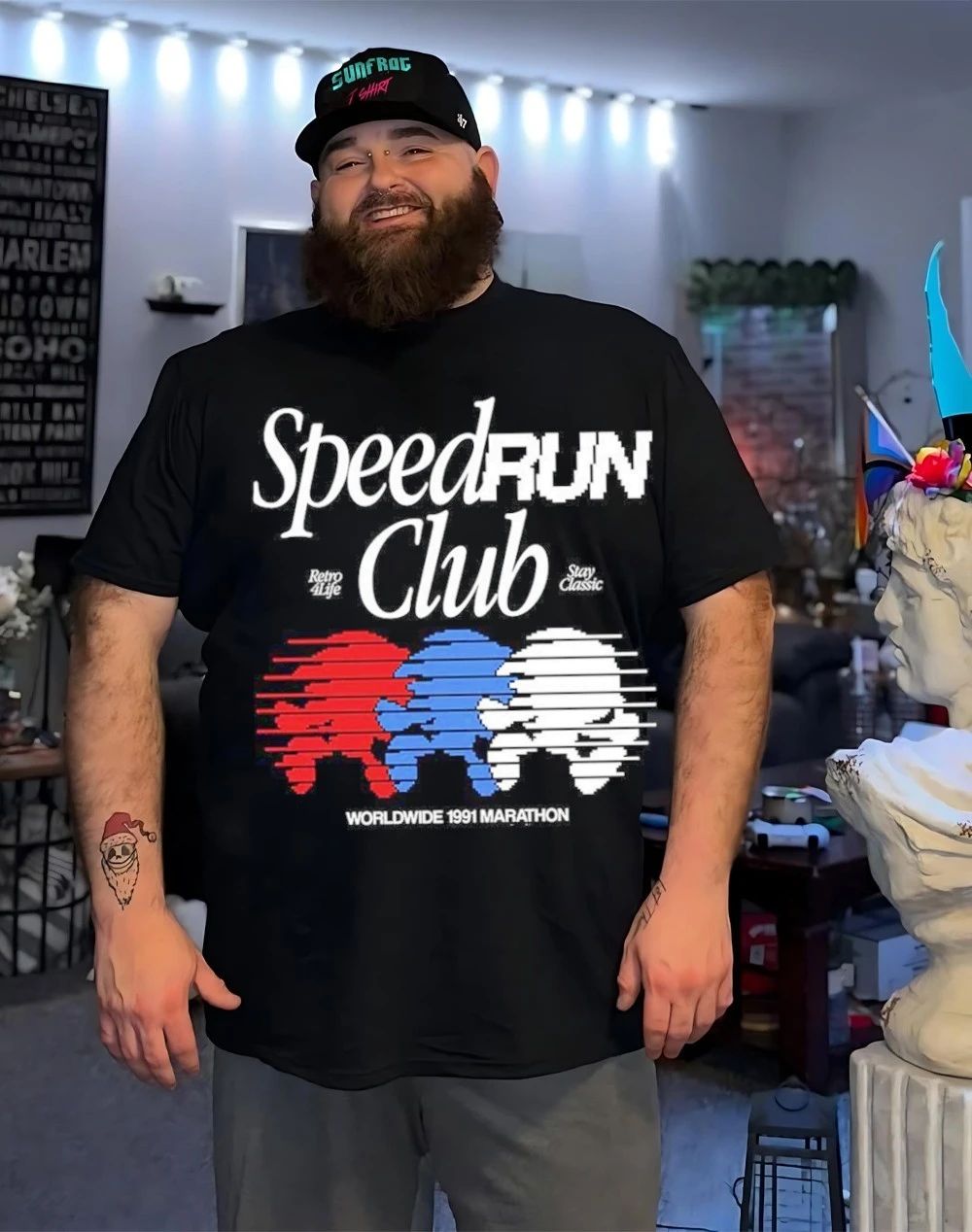 Speed Run Club retro for life stay classic Worldwide 1991 Marathon shirt