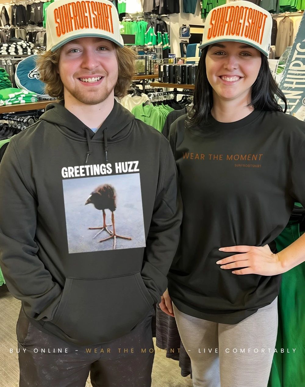 Greetings Huzz Bird shirt