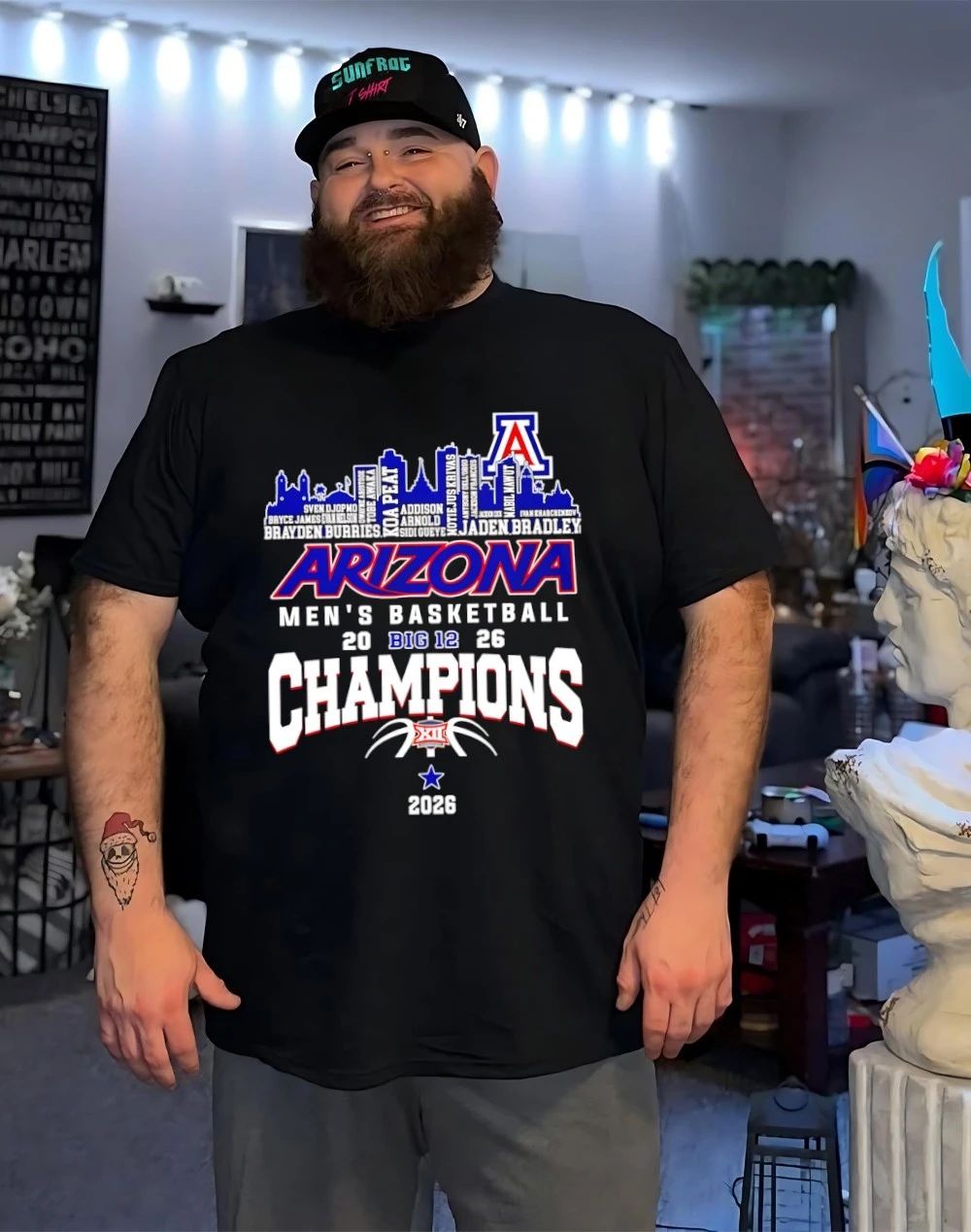 Arizona Men’s Basketball 2026 Big 12 Champions city skyline shirt