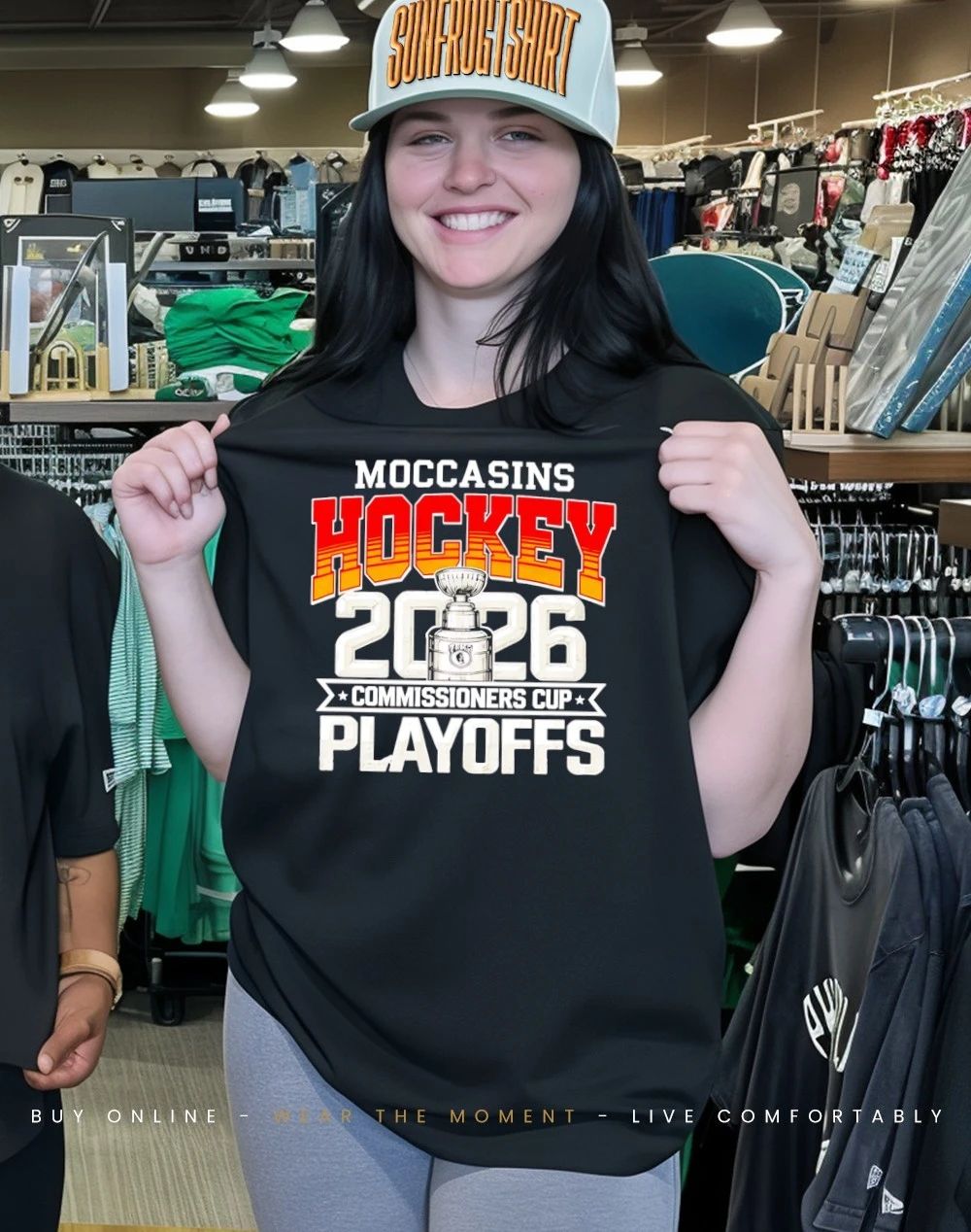 Monroe Moccasins hockey 2026 commissioners Cup Playoffs shirt