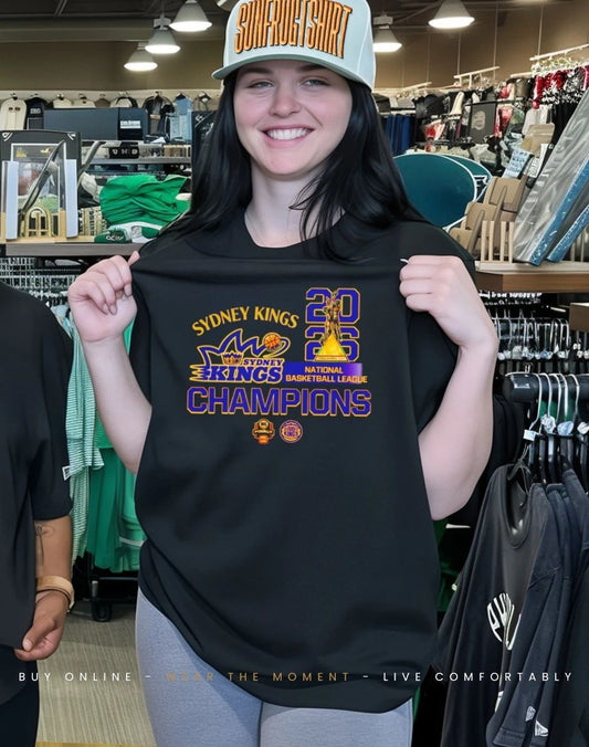 Sydney Kings 2026 National Basketball League Champions trophy shirt