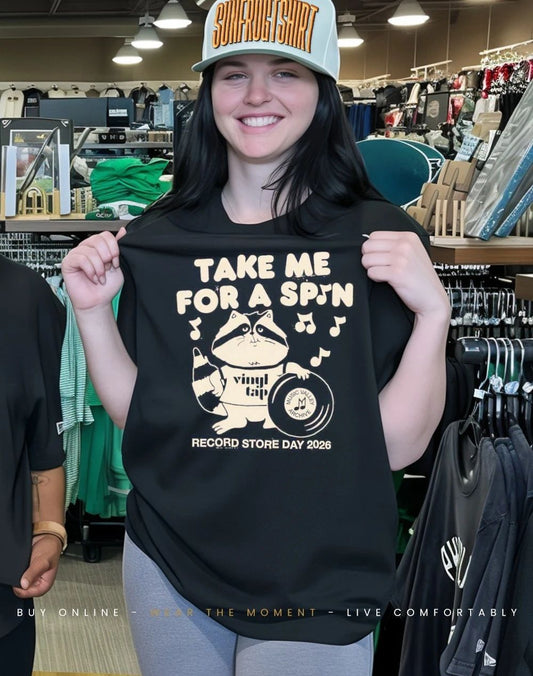 Racoon take me for a spin record store day 2026 shirt