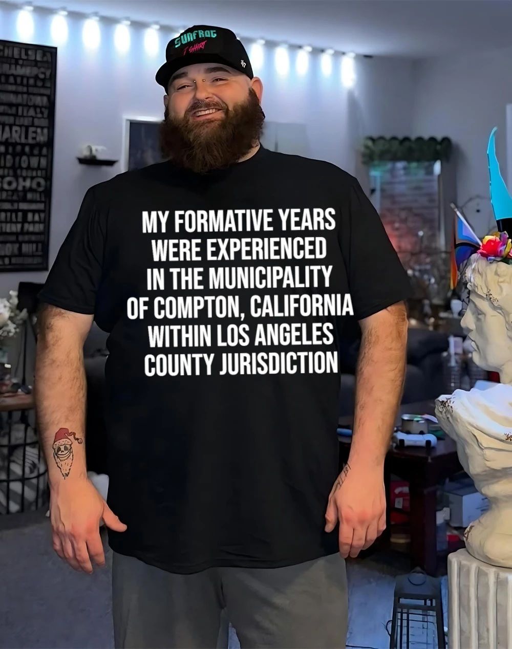 My formative years were spent in the municipality of compton shirt