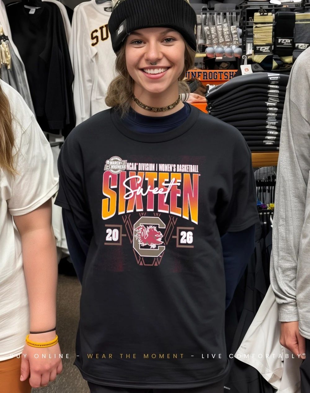 South Carolina Gamecocks 2026 NCAA Women’s Basketball Tournament March Madness Sweet 16 Court Shot shirt