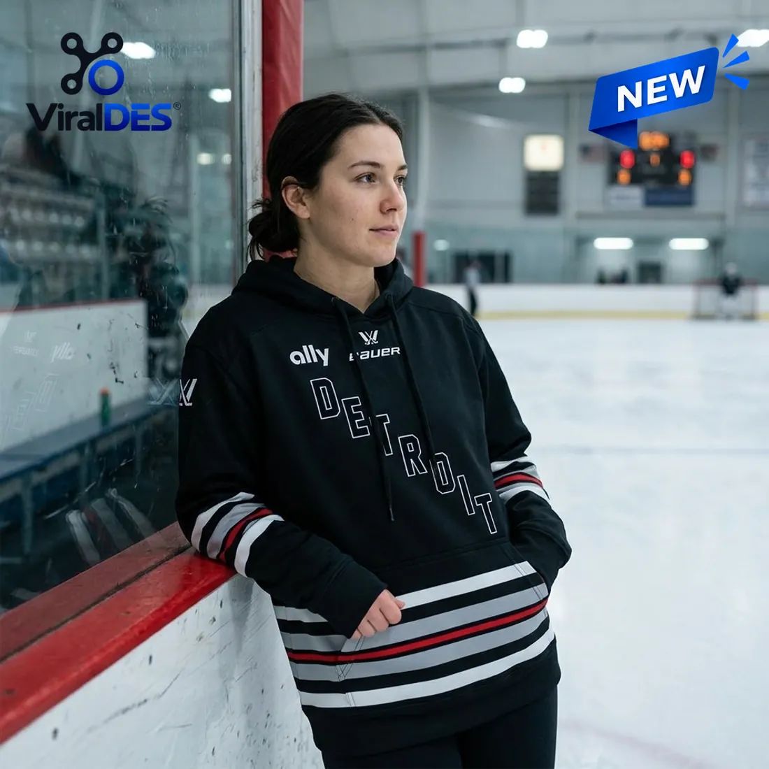 PWHL Detroit Hockey 2026 Black Hoodie