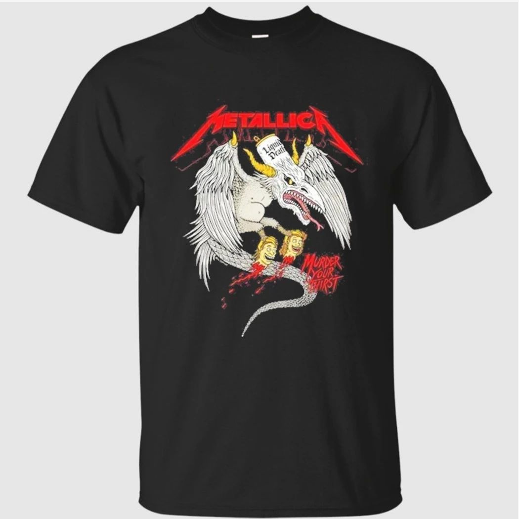 Metallica x Liquid Death M72 Bucharest Merch At Arena Nationala Bucuresti Romania Murder Your Thirst Shirt