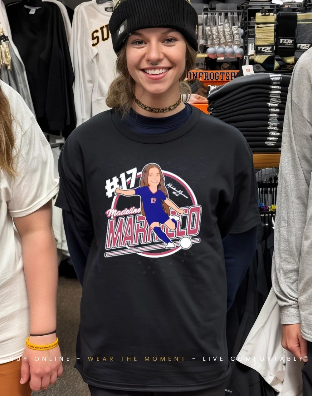 Madeline Marricco FDU Knights Women’s Soccer caricature 2026 shirt