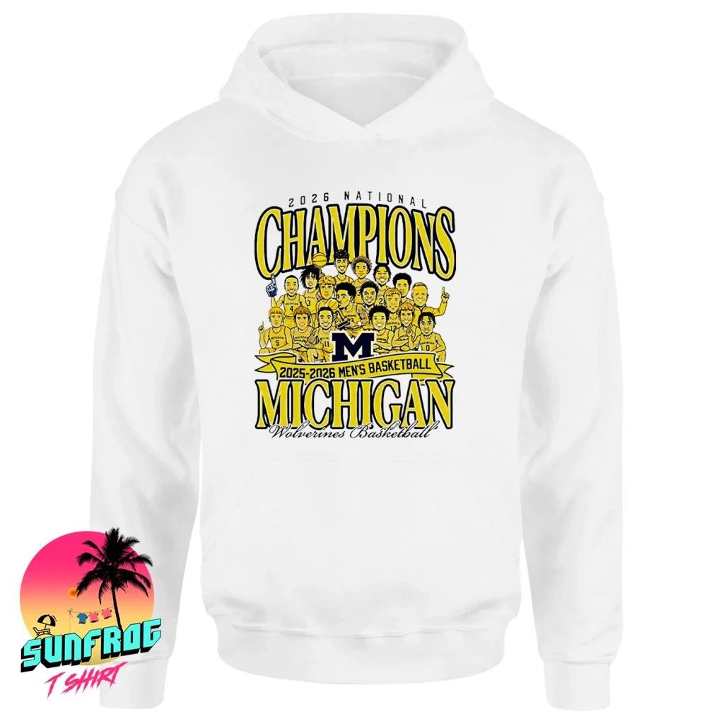 Michigan Wolverines Men’s Basketball 2026 National Champions Team Caricature shirt