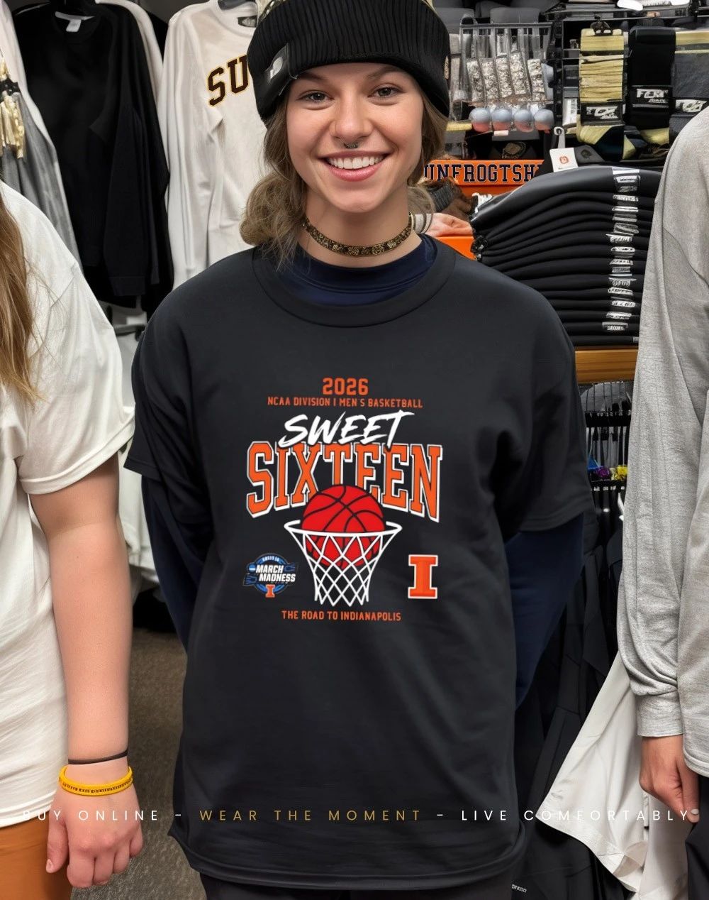 Illinois Fighting Illini men’s basketball Sweet 16 March Madness The Road To Indianapolis 2026 shirt