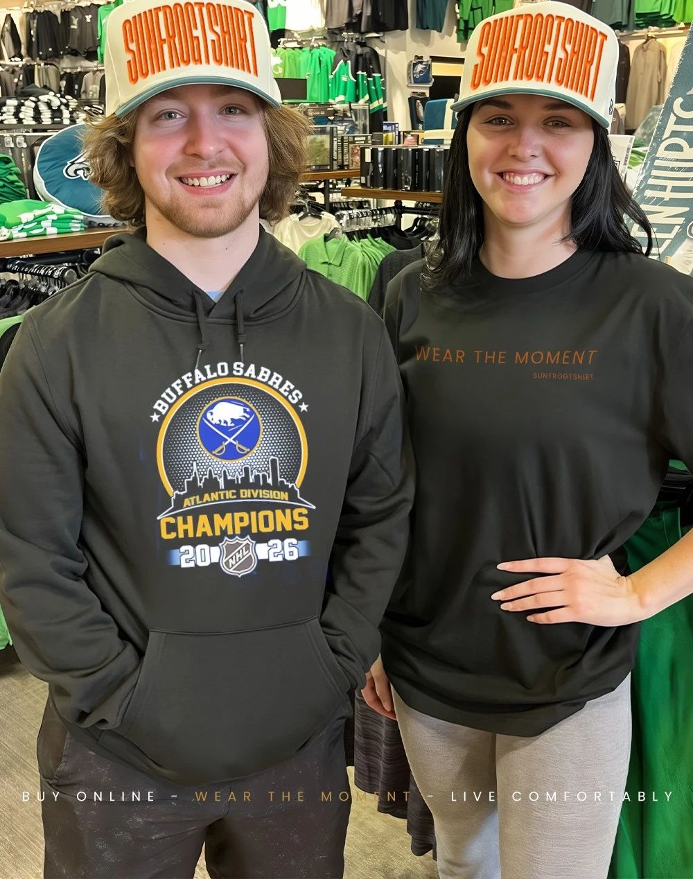 Buffalo Sabres 2026 Atlantic Division 7-Time Champions city skyline shirt