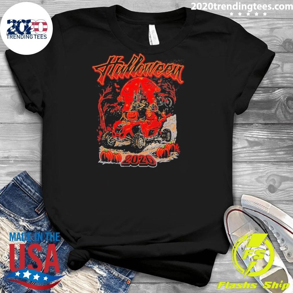 Halloween 2026 Pumpkin Head Skeleton Driving Utv Shirt