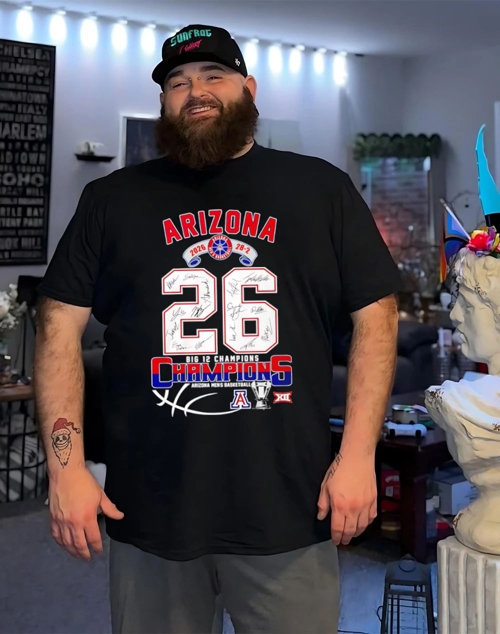 Arizona Men’s Basketball 2026 Big 12 Champions 28-2 signatures shirt