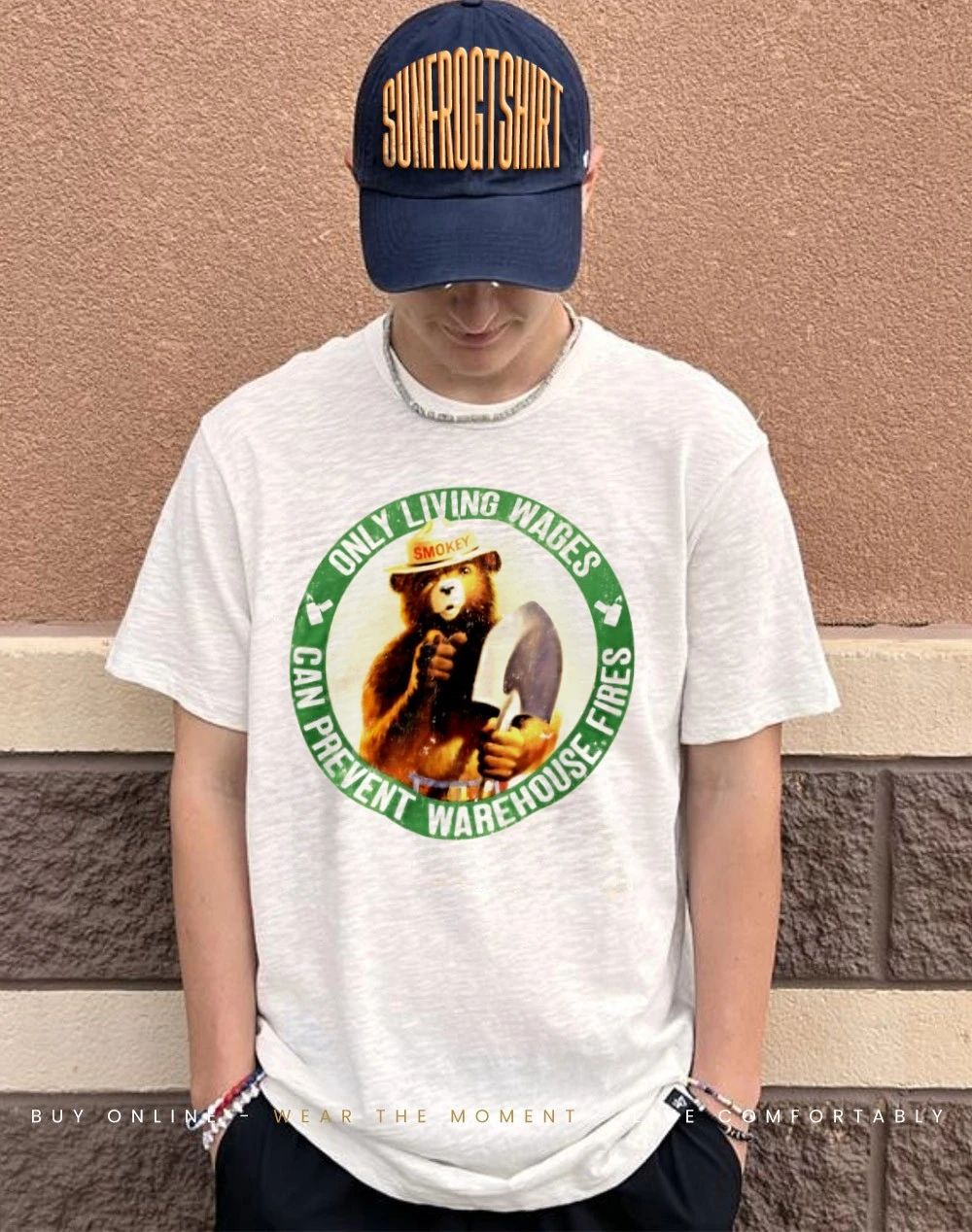 Only living wages can prevent warehouse fires Smokey Bear shirt