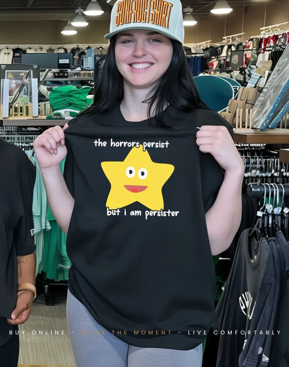 The horrors persist but I am persister star emoji shirt