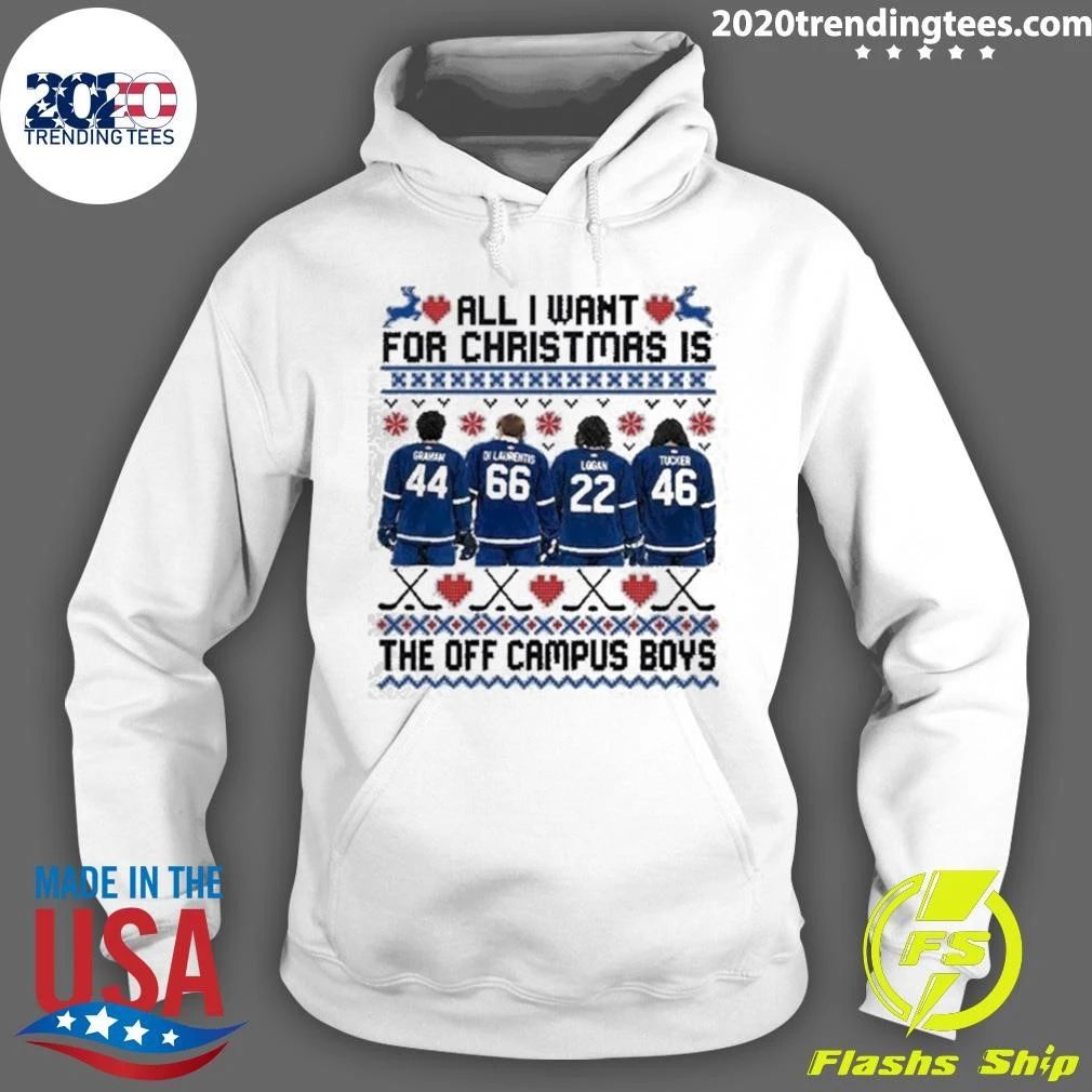 Toronto Maple Leafs All I Want For Christmas Is The Off Campus Boys Ugly Christmas Sweater Shirt