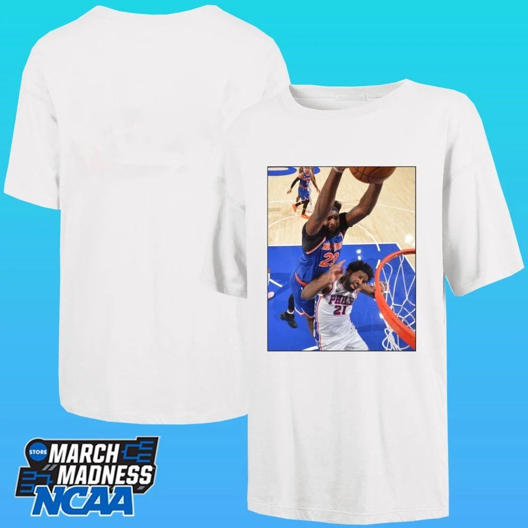 Mitchell Robinson Dunking On Joel Embiid Shirt
