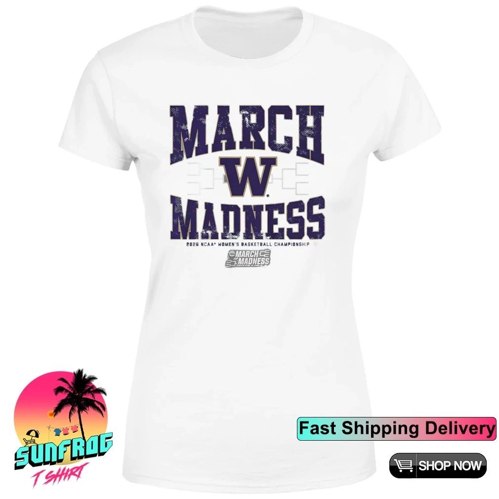 Washington Huskies WBB 2026 March Madness logo shirt