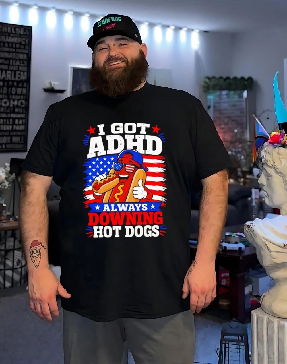 I Got ADHD Always Downing Hot Dogs shirt