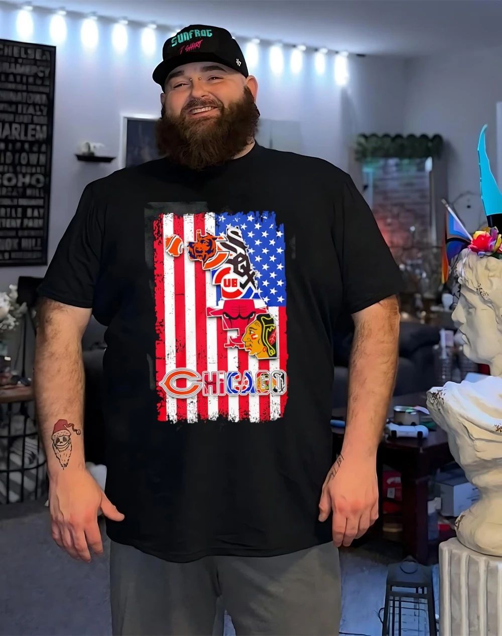 Chicago teams on the American flag shirt