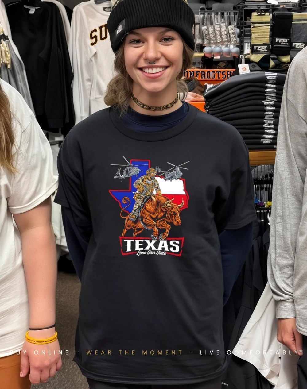 Texas Lone Star State skeleton war shirt