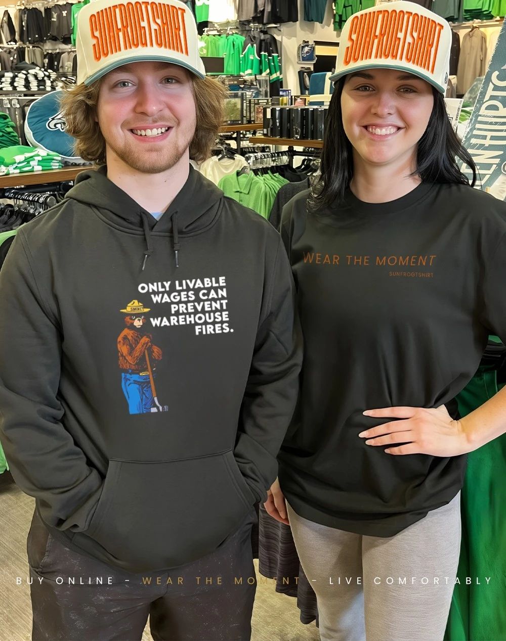 Smokey Bear Livable Wages Prevent Warehouse Fires Shirt