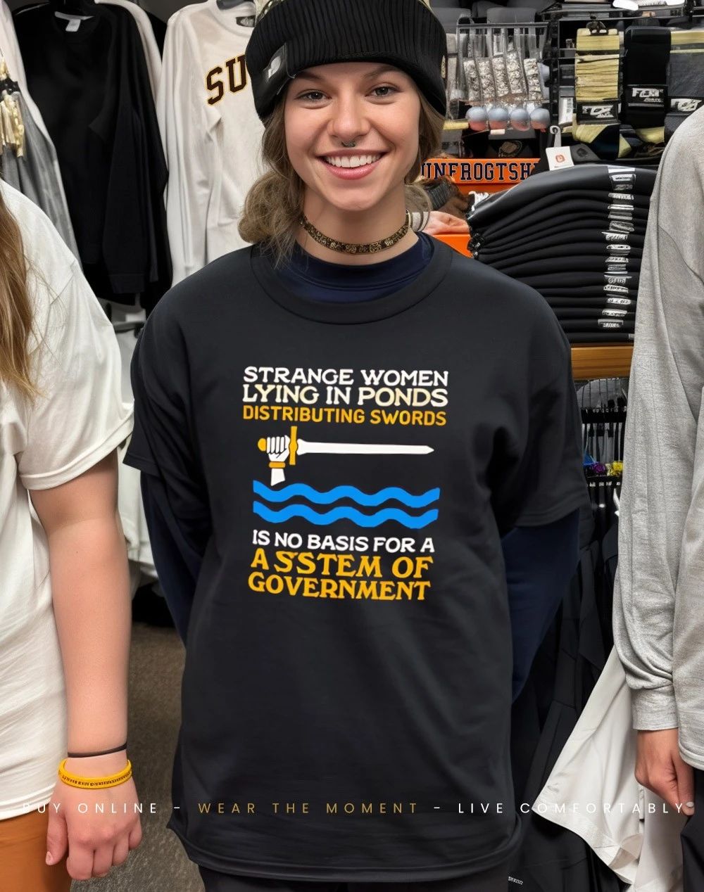 Strange women lying in ponds distributing swords shirt