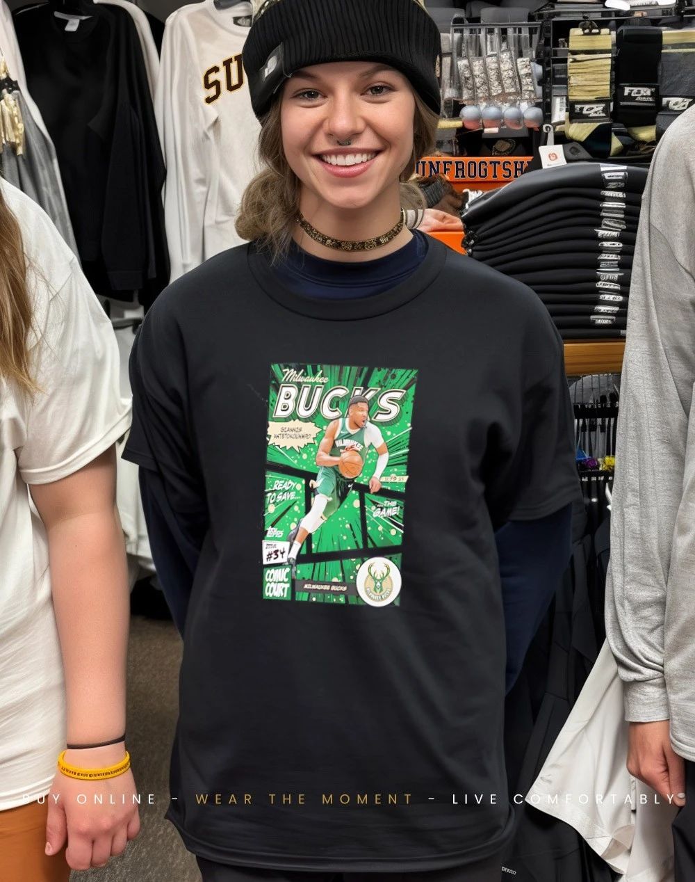 Giannis Antetokounmpo Milwaukee Bucks Comic Court shirt