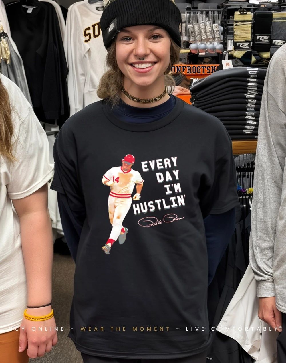 Every Day I’m Hustlin’ Pete Rose Cincinnati Reds signature shirt