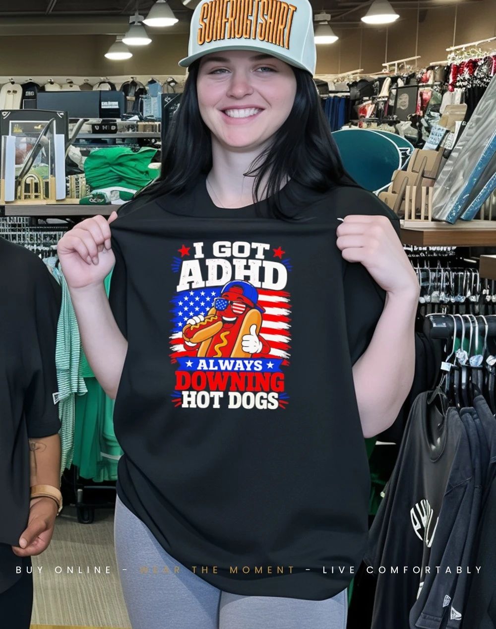 I Got ADHD Always Downing Hot Dogs shirt
