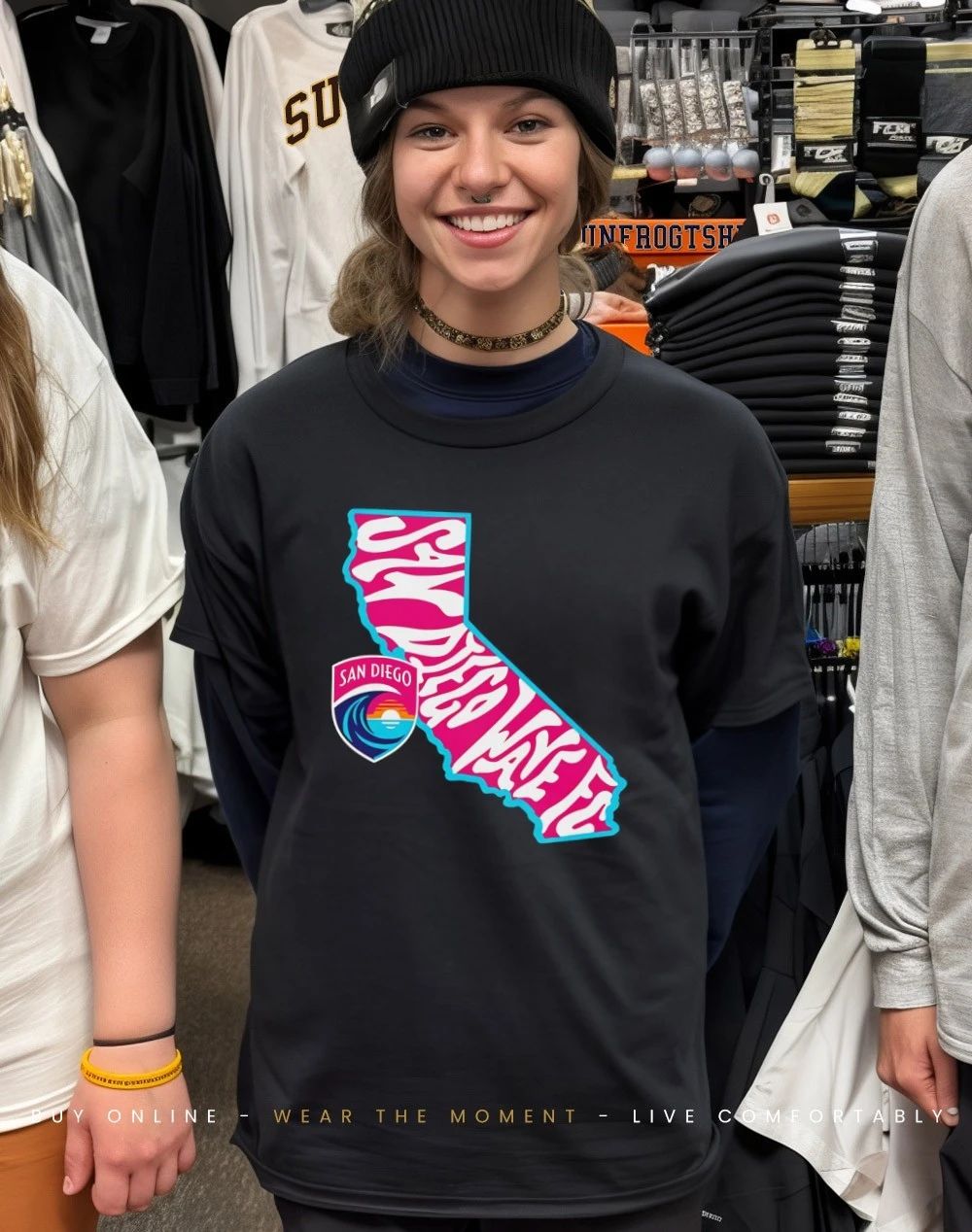 San Diego Wave FC Groovy State graphic shirt