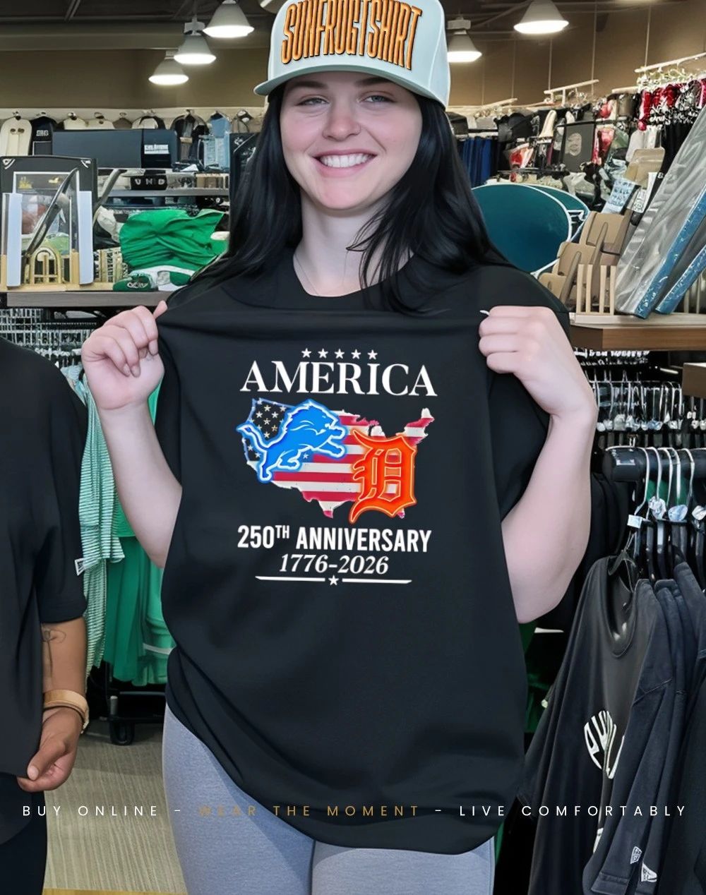 Detroit Lions and Detroit Tigers America 250 years of freedom 1776 2026 shirt