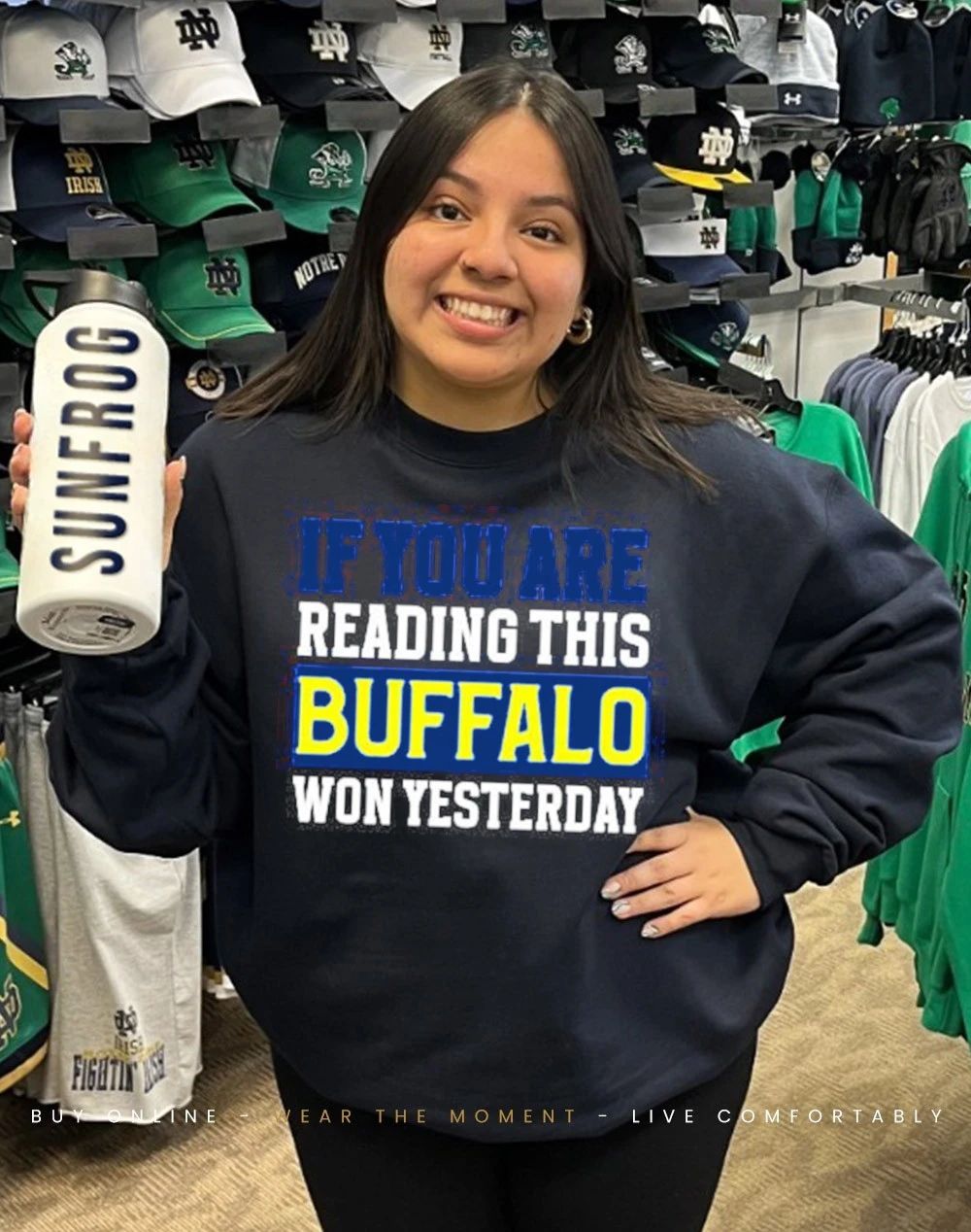 If you are reading this Buffalo Sabres won yesterday front and back shirt