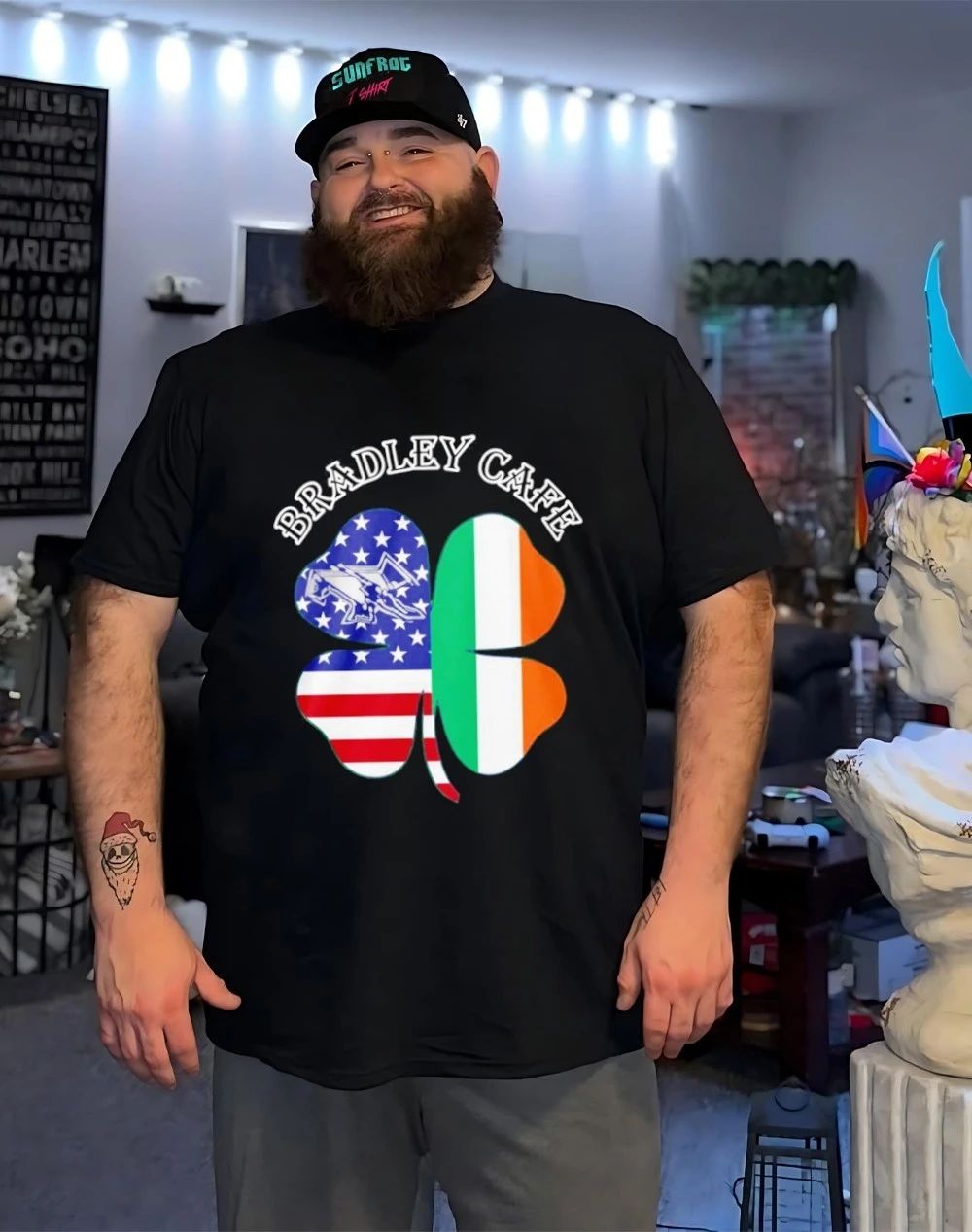 Bradley Cafe Providence Ri Est 1937 flag shirt