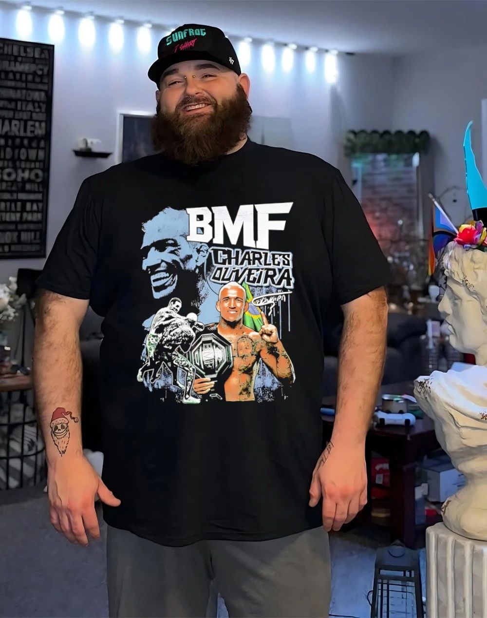 Charles Oliveira 2026 BMF Champion signature graphic shirt