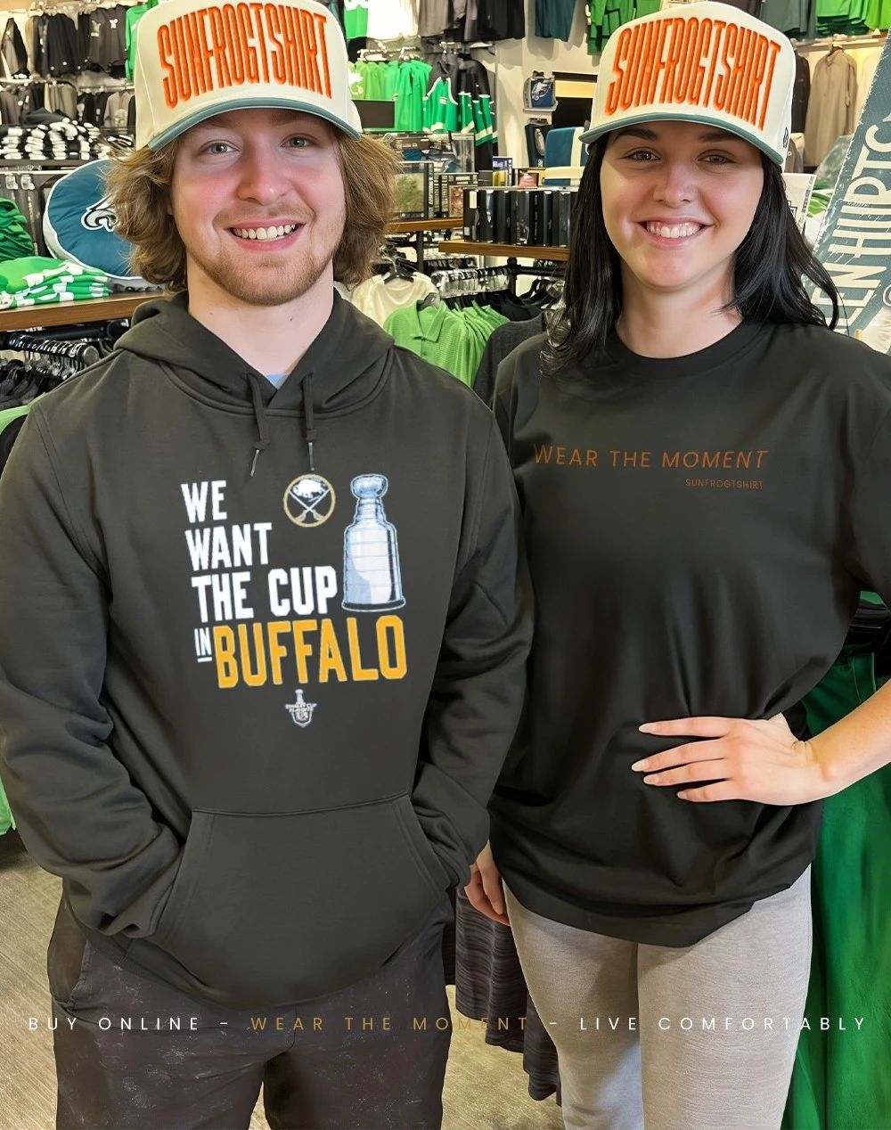 We want the cup in Buffalo Sabres shirt