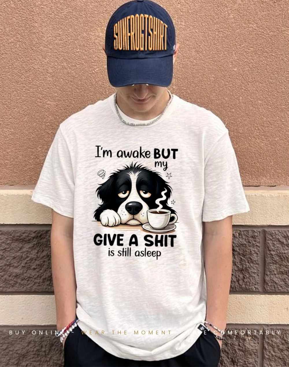 I’m awake but my give a s-it is still asleep dog shirt