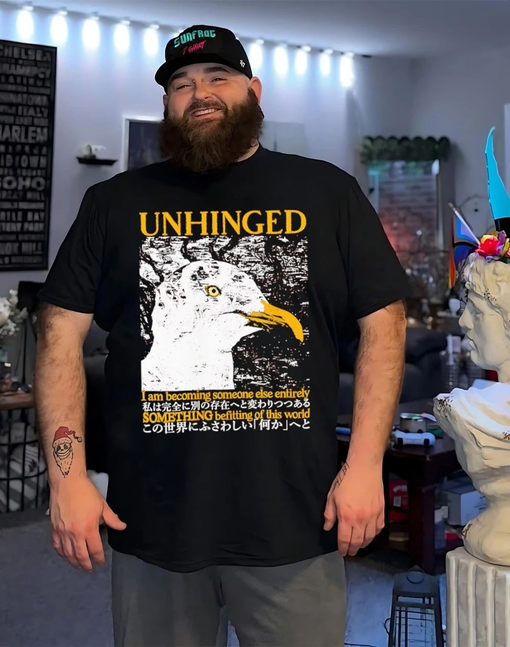 Seagull unhinged I am becoming someone else something befitting shirt