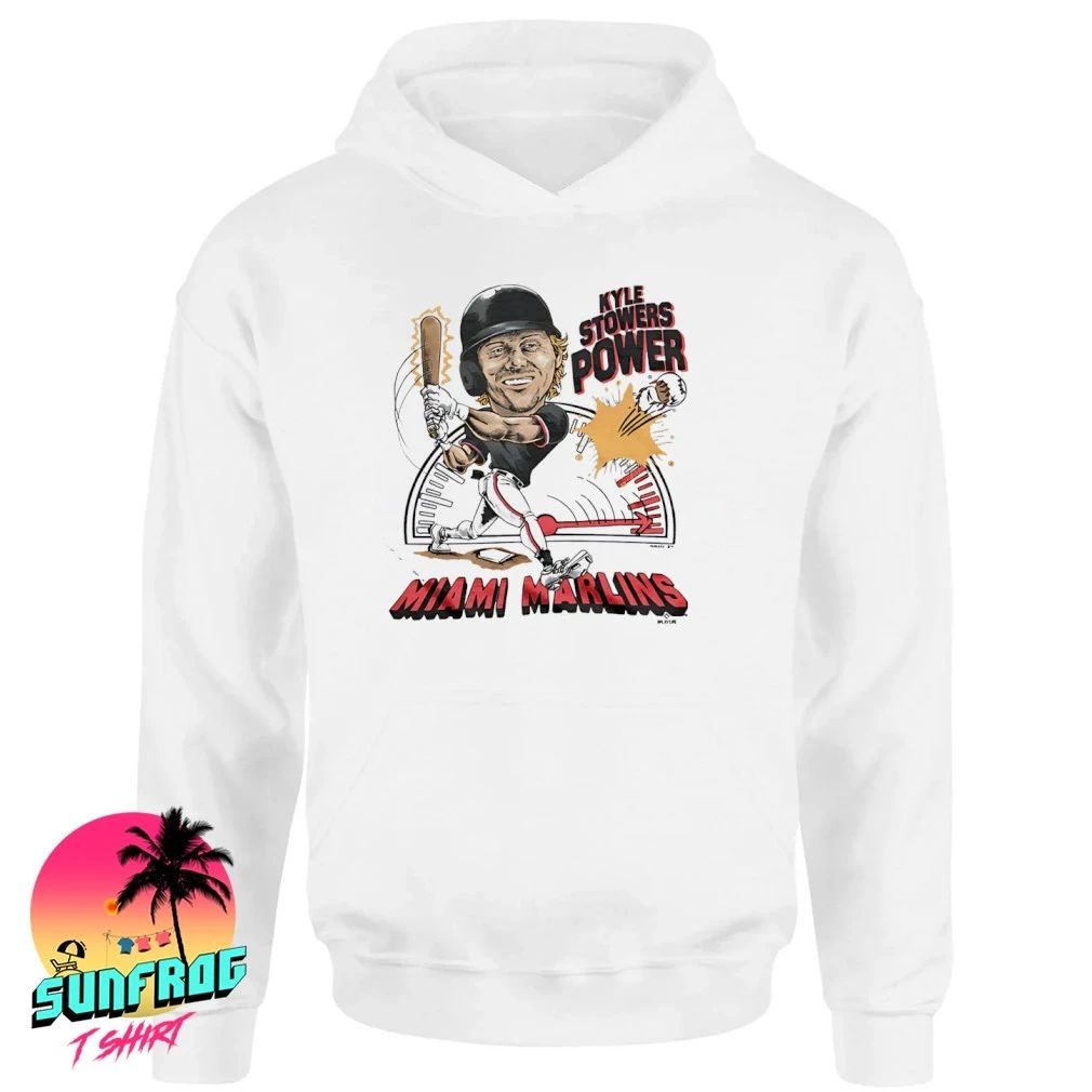 Marlins Kyle The Stowers Power Miami Marlins signature caricature shirt