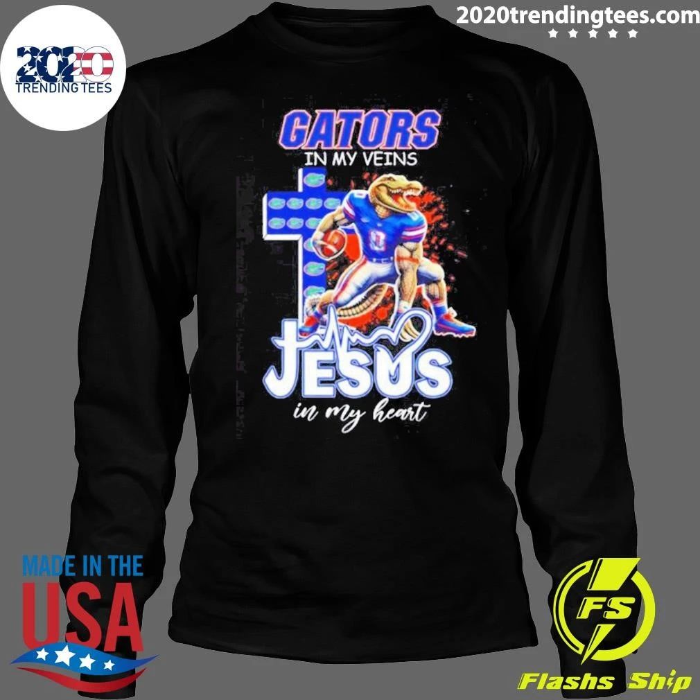 Florida Gators Football Gators In My Veins Jesus In My Heart Christian Fan Shirt
