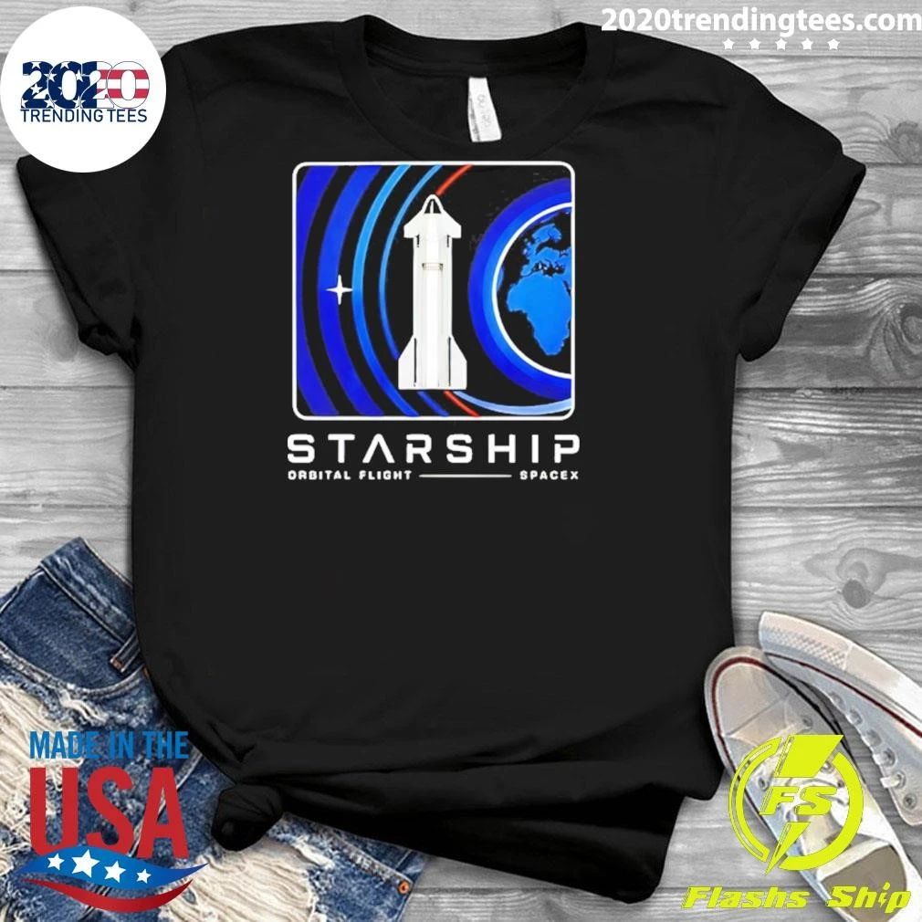Starship Orbital Flight Spacex Space Exploration Shirt