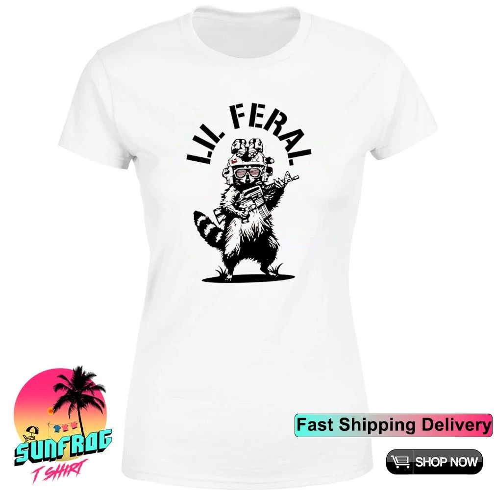 Lil Feral Raccoon Tactical Humor shirt
